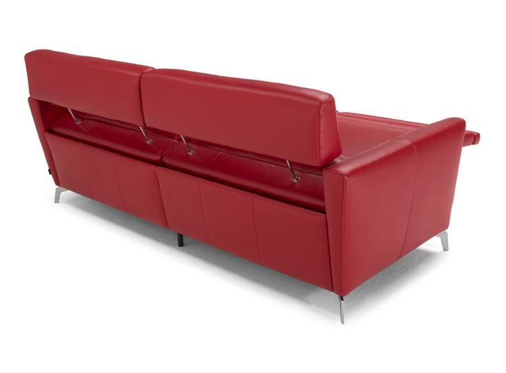 Verstelbare hoofdsteunen Canapé 3-zit Stan 3035 met relaxen leder rood Natuzzi Italia