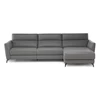 Front Zetel Stan 3035 met longchair leder grijs Natuzzi Italia