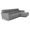 Zijkant Zetel Stan 3035 met longchair leder grijs Natuzzi Italia