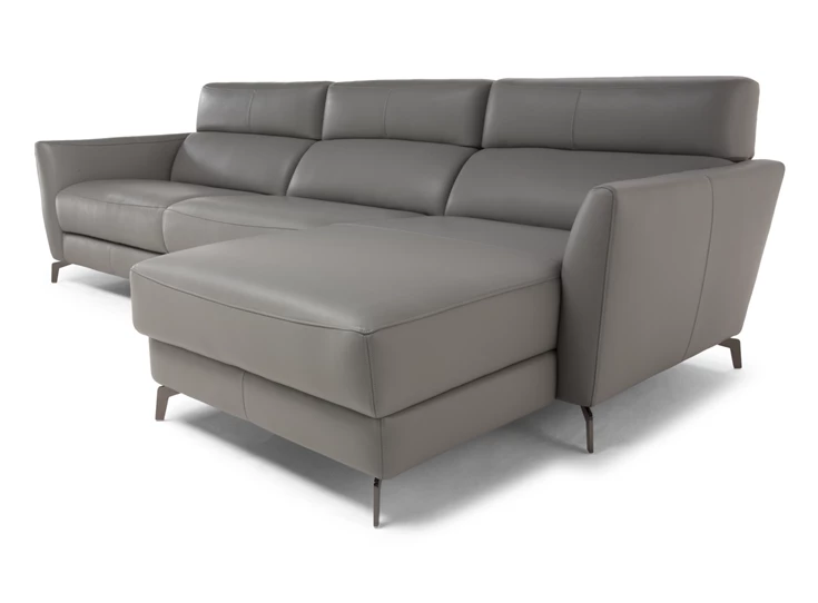 Ligelement Zetel Stan 3035 met longchair leder grijs Natuzzi Italia