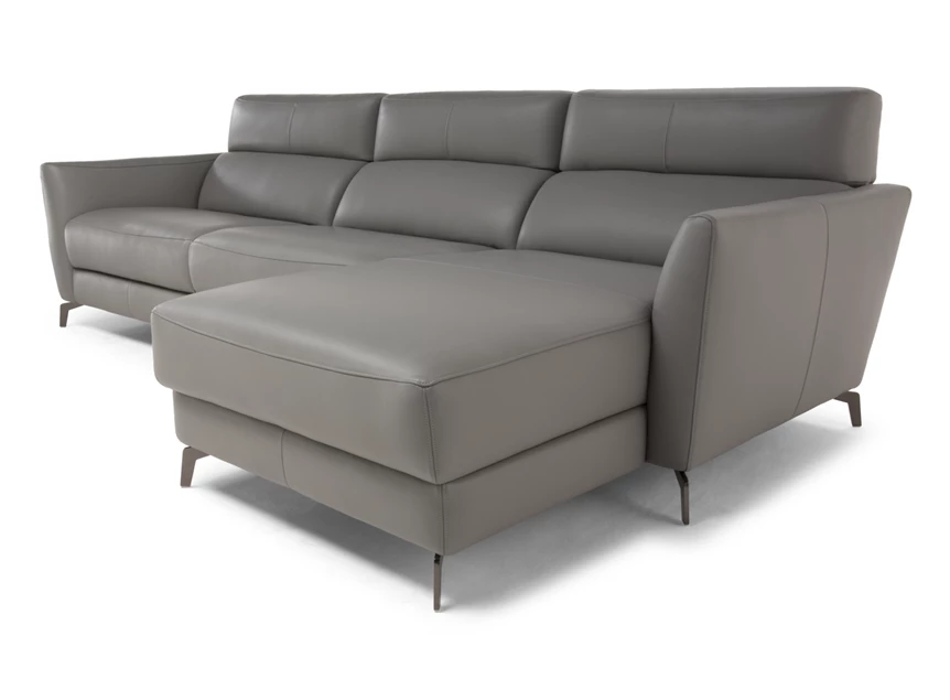 Ligelement Zetel Stan 3035 met longchair leder grijs Natuzzi Italia
