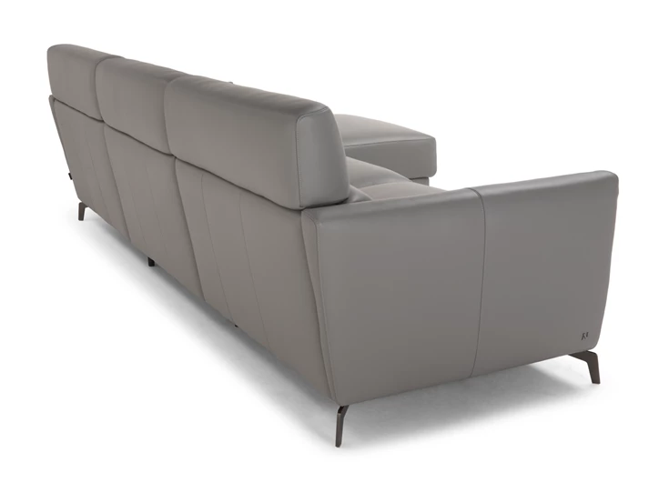 Achterkant Zetel Stan 3035 met longchair leder grijs Natuzzi Italia