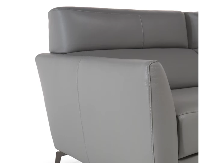 Detail Zetel Stan 3035 met longchair leder grijs Natuzzi Italia