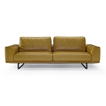 Salon canapé 3-zit Tempo 2834 leder geel Natuzzi Italia