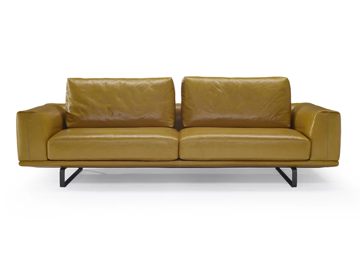 Salon canapé 3-zit Tempo 2834 leder geel Natuzzi Italia