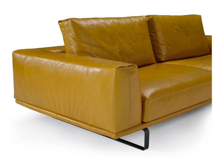 Armleuning Salon canapé 3-zit Tempo 2834 leder geel Natuzzi Italia