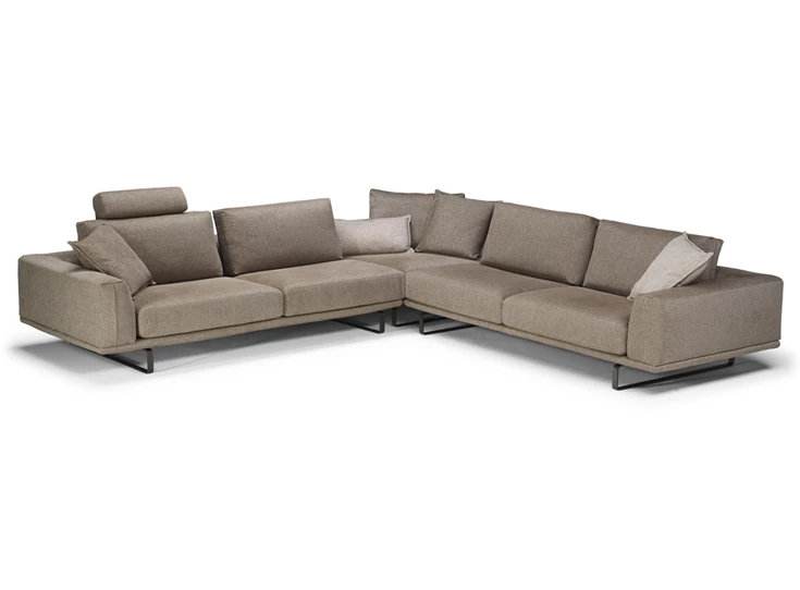 Hoeksalon Tempo 2834 stof taupe Natuzzi Italia