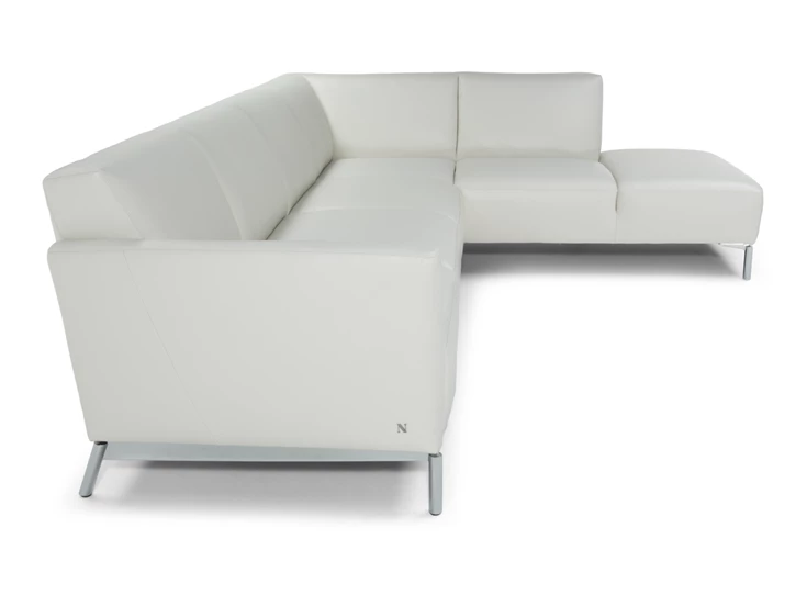 Zijkant Hoeksalon Tratto 2811 open eiland leder wit Natuzzi Italia