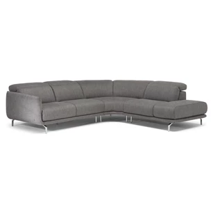 Hoeksalon Valzer 3222 ronde hoek stof grijs Natuzzi Italia