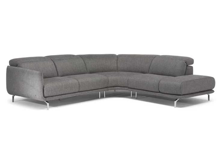 Hoeksalon Valzer 3222 ronde hoek stof grijs Natuzzi Italia