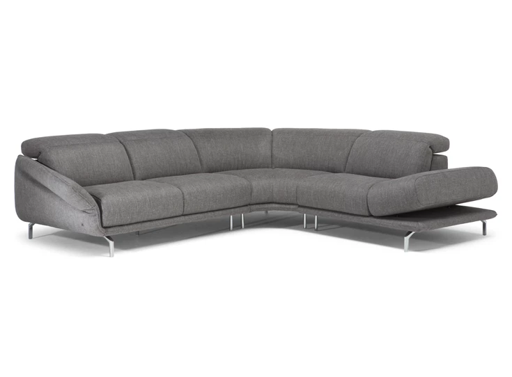 Verstelbare armleuningen Hoeksalon Valzer 3222 ronde hoek stof grijs Natuzzi Italia