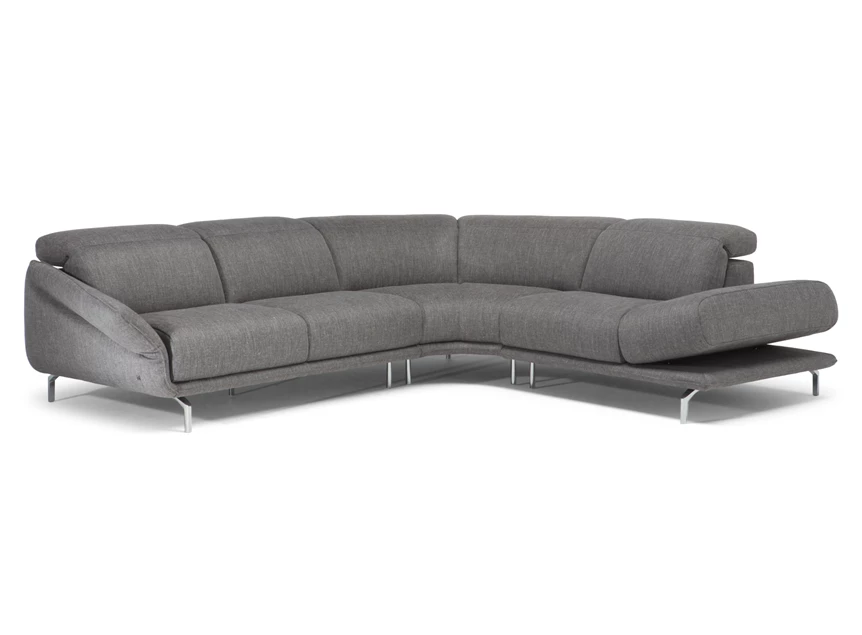 Verstelbare armleuningen Hoeksalon Valzer 3222 ronde hoek stof grijs Natuzzi Italia