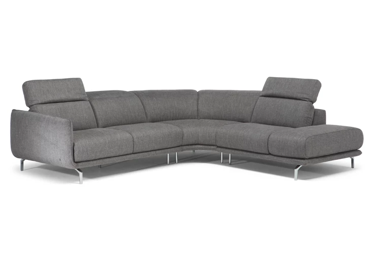 Verstelbaar Hoeksalon Valzer 3222 ronde hoek stof grijs Natuzzi Italia