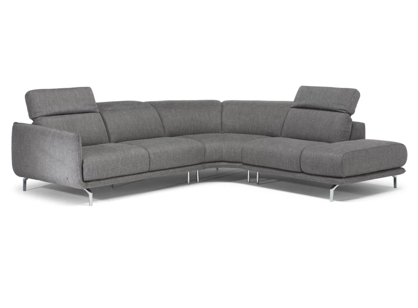 Verstelbaar Hoeksalon Valzer 3222 ronde hoek stof grijs Natuzzi Italia