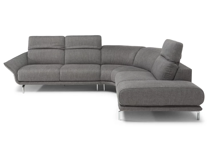 Front Hoeksalon Valzer 3222 ronde hoek stof grijs Natuzzi Italia