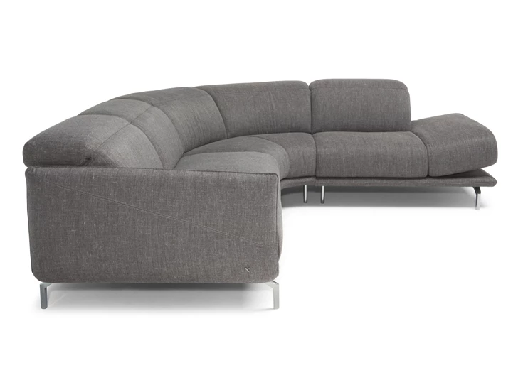 Zijkant Hoeksalon Valzer 3222 ronde hoek stof grijs Natuzzi Italia