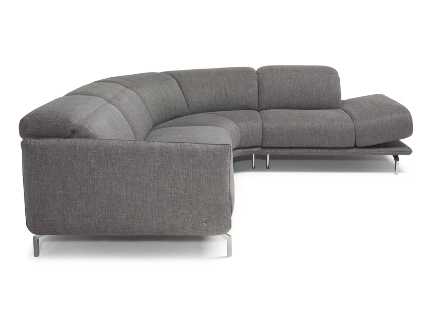 Zijkant Hoeksalon Valzer 3222 ronde hoek stof grijs Natuzzi Italia