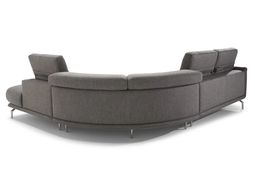 Achterkant Hoeksalon Valzer 3222 ronde hoek stof grijs Natuzzi Italia