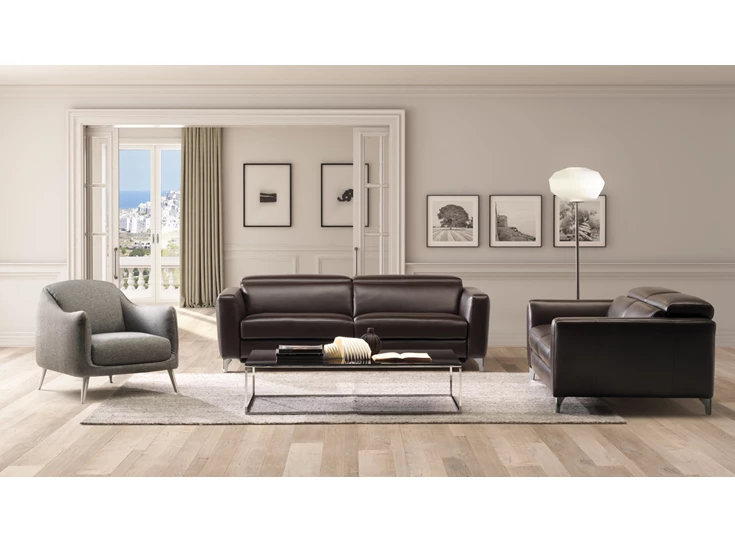 Sfeerfoto Canapé salon 3-zit Volo 2811 relaxen leder donkerbruin Natuzzi Italia