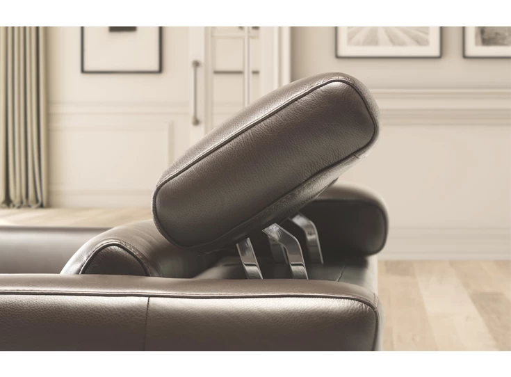 Verstelbare hoofdsteunen Canapé salon 3-zit Volo 2811 relaxen leder donkerbruin Natuzzi Italia