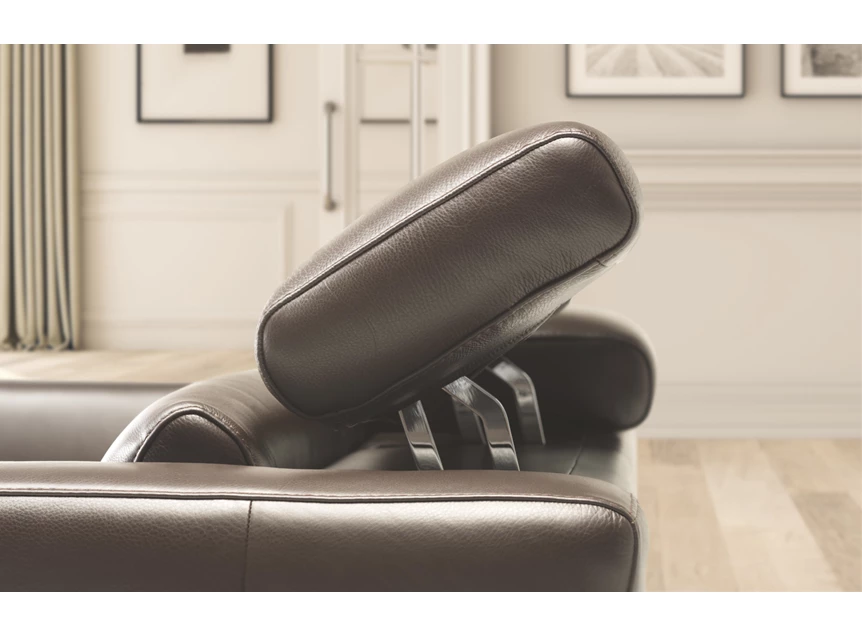 Verstelbare hoofdsteunen Canapé salon 3-zit Volo 2811 relaxen leder donkerbruin Natuzzi Italia