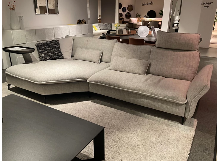 Front Salon MR 2340 met longchair stof grijs Musterring