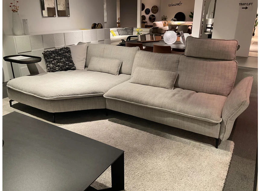 Front Salon MR 2340 met longchair stof grijs Musterring