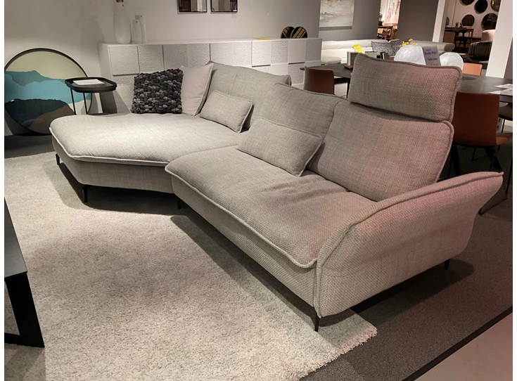 Salon MR 2340 met longchair stof grijs Musterring