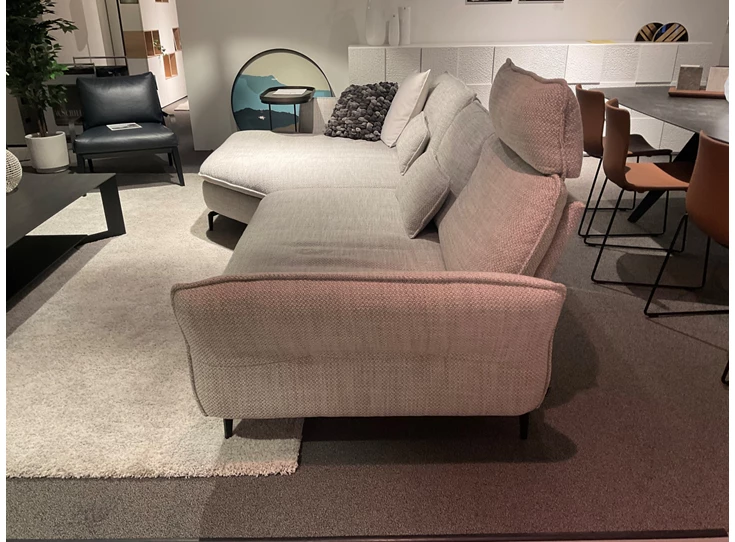 Diepteverstelling Salon MR 2340 met longchair stof grijs Musterring