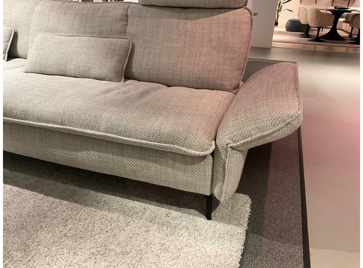 Verstelbare armleuningen Salon MR 2340 met longchair stof grijs Musterring
