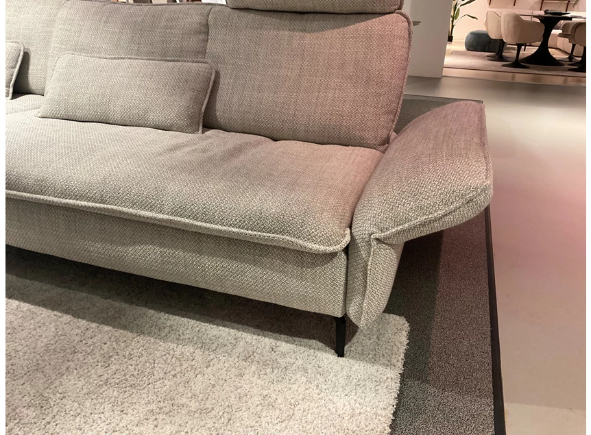 Verstelbare armleuningen Salon MR 2340 met longchair stof grijs Musterring