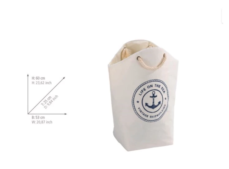 Sylt wasmand- 58L- beige- afmetingen