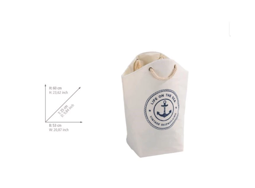 Sylt wasmand- 58L- beige- afmetingen