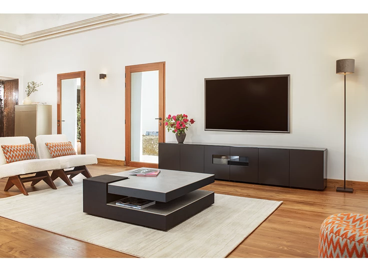 Uitzoom Salontafel Split donker eik keramiek Crest Karat Tables to Love