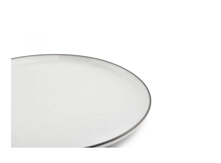 Fina plat bord - 20cm wit met rand