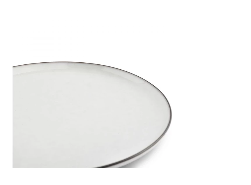 Fina plat bord - 20cm wit  met rand