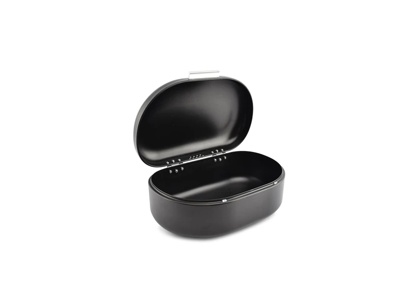 Crust broodtrommel - 33,5x21xh14,5cm zwart open