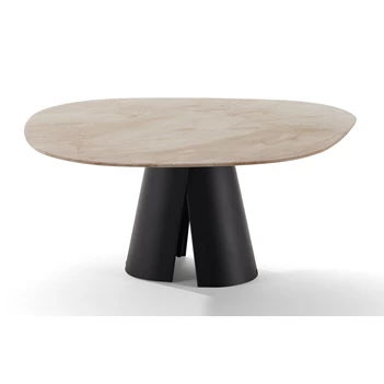 Eettafel Kent 1550 trapeza shape natuursteen Draenert