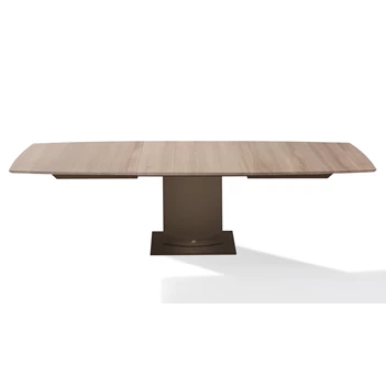 Verlengbare tafel Adler 1224 massief eik metalen voet zwart 6 flat oval Draenert