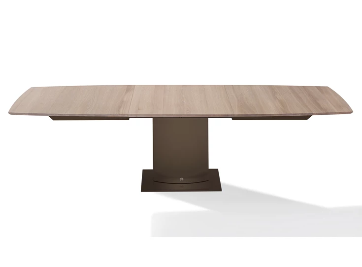 Verlengbare tafel Adler 1224 massief eik metalen voet zwart 6 flat oval Draenert