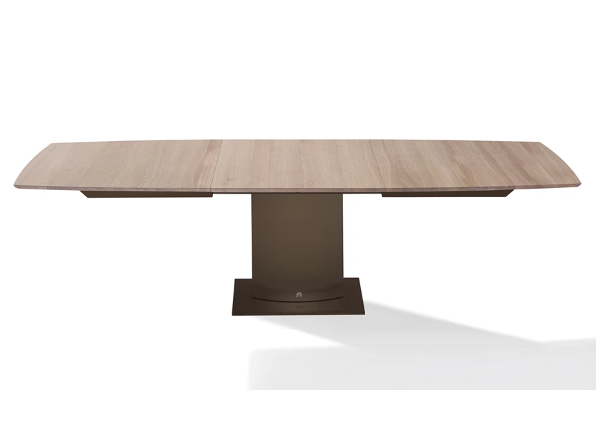 Verlengbare tafel Adler 1224 massief eik metalen voet zwart 6 flat oval Draenert