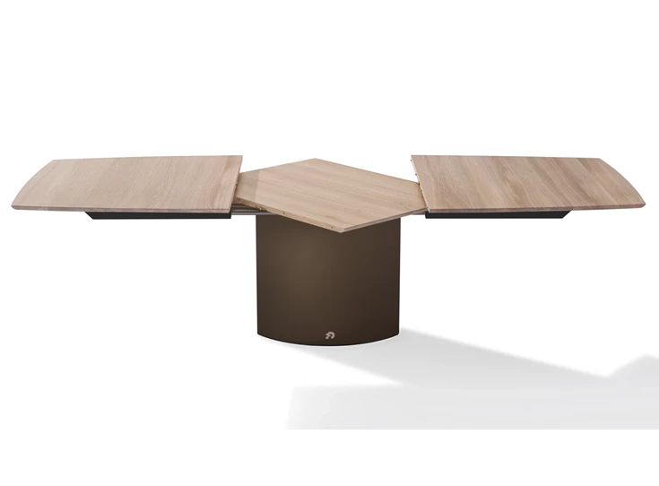 Verlengbare tafel Adler 1224 massief eik metalen voet zwart 2 oval Draenert