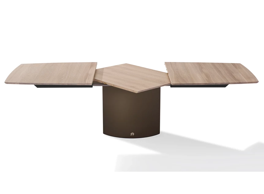 Verlengbare tafel Adler 1224 massief eik metalen voet zwart 2 oval Draenert