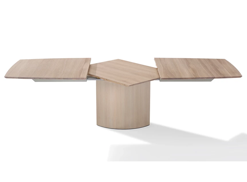 Verlengbare tafel Adler 1224 massief eik houten voet staal 5 oval Draenert