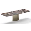 Verlengbare tafel Adler organisch stone venice black natuursteen voet 2 oval Draenert