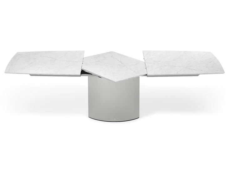 Verlengbare tafel Adler stone cararra natuursteen voet 2 oval Draenert