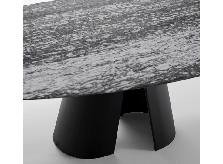 Bovenblad Tafel Kent outdoor 1550-O pebble natuursteen grigio beola Draenert