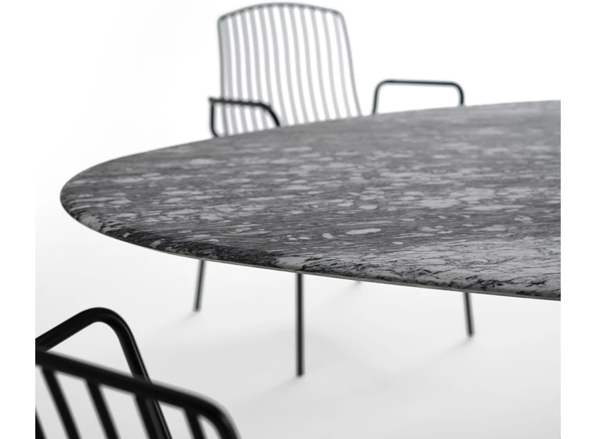 Bladrand Tafel Kent outdoor 1550-O pebble natuursteen grigio beola Draenert