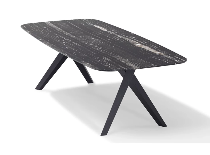 Zijkant Tafel Lope 1541 natuursteen Nero Marquina Draenert