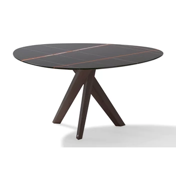Eettafel Trilope 1540 stone sahara noir organisch natuursteen Draenert